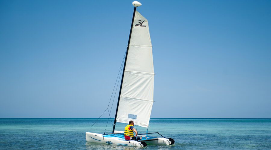 Man sailing in Cayman Islands