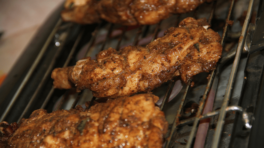 jerk chicken on the grill